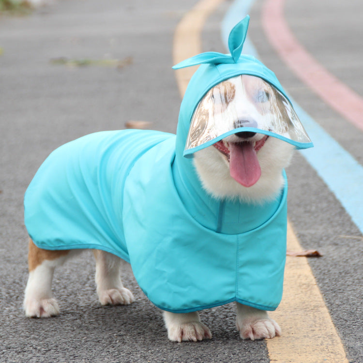 RainyPaws Hooded Dog Raincoat with Clear Visor